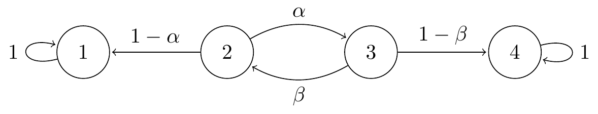 Transition diagram for Question 1.